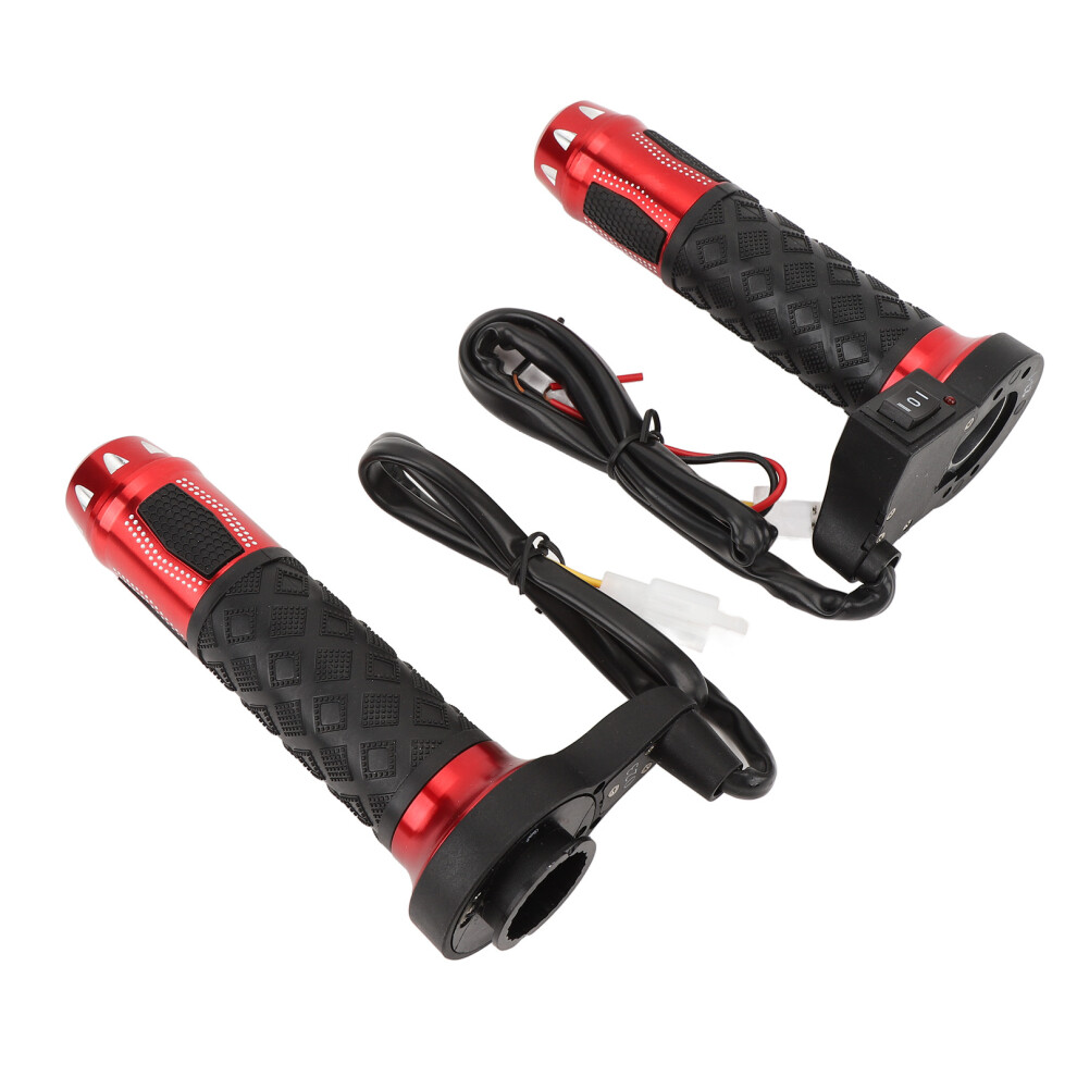 Motorcycle Heated Hand Grips 3-Temperature Aluminum Alloy 12V Red 3451333556875