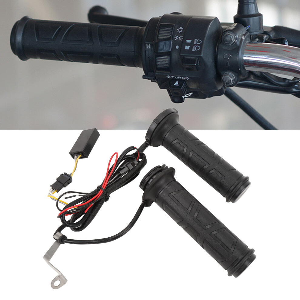 12V Adjustable Motorcycle Heated Grips Rubber Handlebar Hand Warmer 22Mm 8021333556622