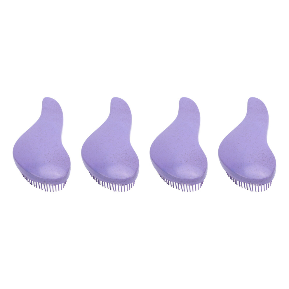 4PCS Wide Tooth Lightweight Wheat Straw Hair Brush Detangler for Home