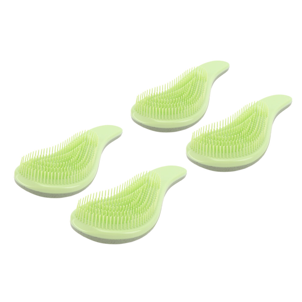 4Pcs Detangling Wide Tooth Hair Brush Set, Wheat Stalk Material