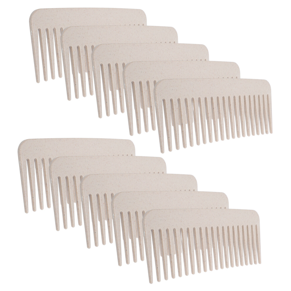 Unisex 10 Pack Wheat Straw Wide Tooth Detangling Combs For Wet & Dry Hair