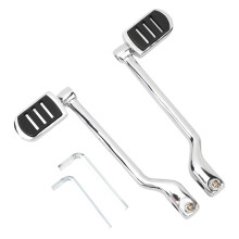 2 pièces de cales-pieds chromées pour changement de vitesse talon-pointe, avant/arrière, en alliage