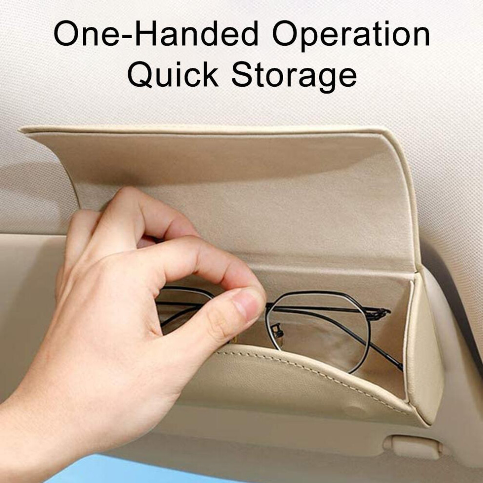 Car Sun Visor Eyeglasses Organizer Auto Holder For Sunglasses And Glasses Brown 4971333559120
