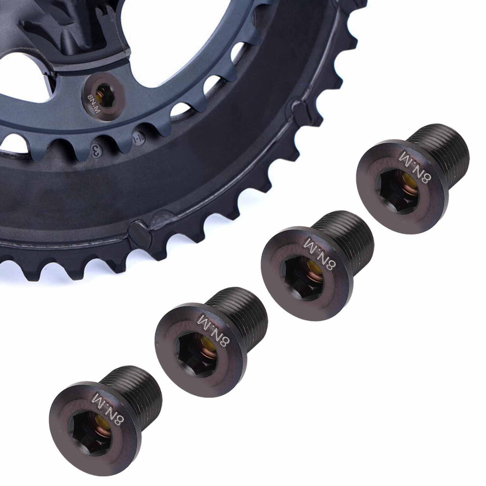 4Pcs Ti Alloy Road Bike Chainring Fixing Screws For 5800, Ut6800, R8000, Da9000, R9100 Black 3021333559802