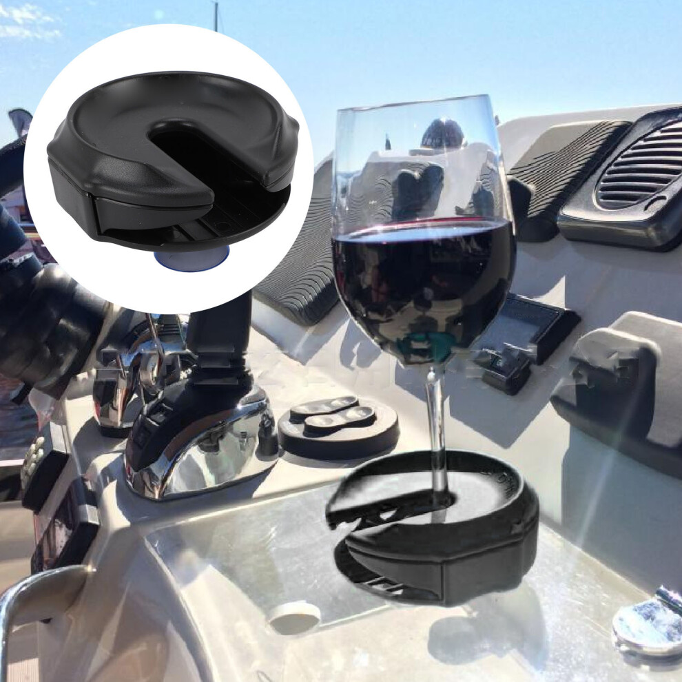 Portable Black Wine Glass Holder for Boats Concerts Picnics and More-image-OPC-PJCFD7Q-NEW