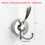 4pcs Stainless Steel Sucker Double Hook Punch-Free Powerful Reusable Rust-Proof Clothes Silver 4