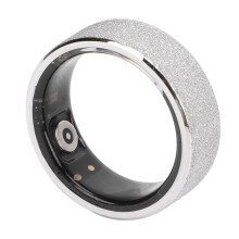 Smart Health Ring Glitter Silver 8# Waterproof Fitness Tracker with Sport Modes