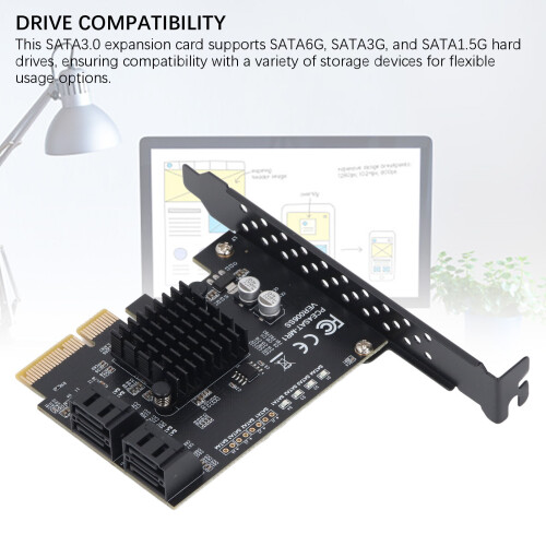 PCIe 4-Port SATA3.0 RAID Expansion Card 6Gbps 88SE9230 2