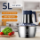 Electric Meat Grinder 5L Food Crusher Multifunction Vegetable Fruit Processor Chopper Kitchen Machine EU Plug 7