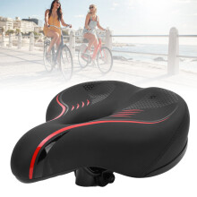 Sella da bici in pelle PU rossa con memory foam unisex
