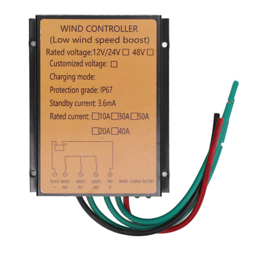 400W IP67 Wind Turbine Controller 12V/24V Aluminum Water-Resistant 2