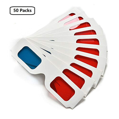 4Pcs Anaglyph 3D White Cardboard Glasses for Immersive Red/Cyan Viewing 1