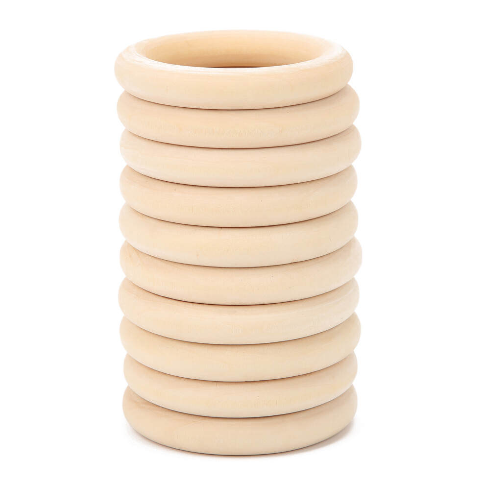 10 Baby Unfinished Wooden Circles 65mm for Teething and Craft Projects