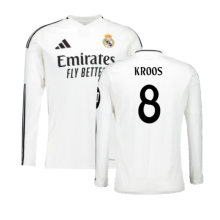 (L) 2024-2025 Real Madrid Long Sleeve Home Shirt (Kroos 8)