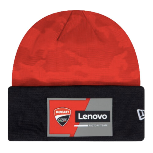 New Era (One Size) Ducati Team Camo EB Cuff Beanie (Scarlet)
