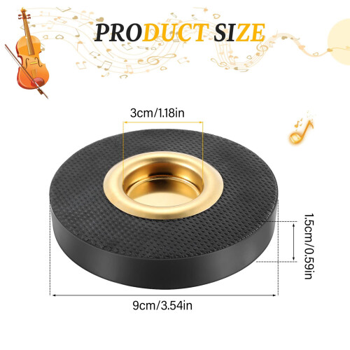 Cello Anti Slip Pad, Brass & Rubber, Round Floor Protector for Practice & Performance 1