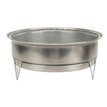 Portable Iron Round Charcoal Grill for Camping & Picnic, Compact, Multi-Functional