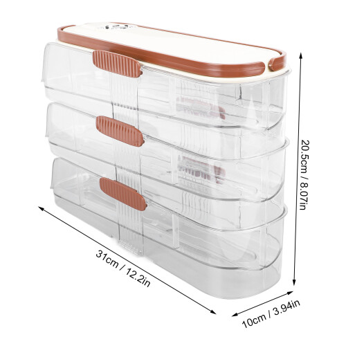3-Lagen Automatische Eierbox mit Rollen 1.0L PET/PP 1