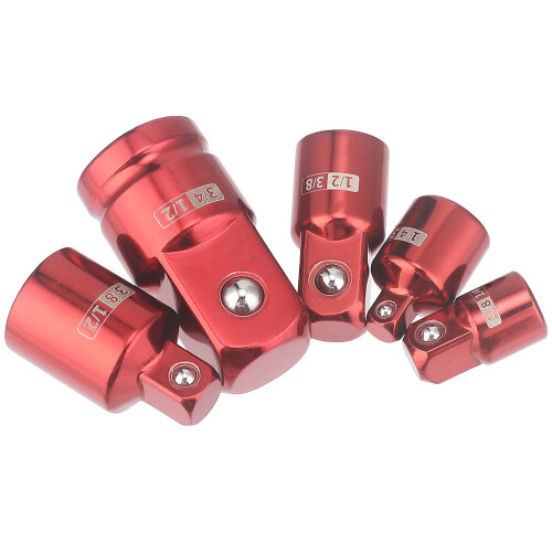 5-teiliges Nussadapter-Set 1/4 3/8 1/2 Zoll Rot 2