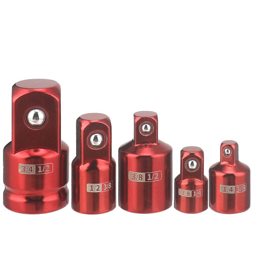 5-teiliges Nussadapter-Set 1/4 3/8 1/2 Zoll Rot 1