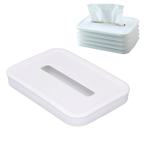 Cache-mouchoirs pliable en silicone blanc 20,5x14cm