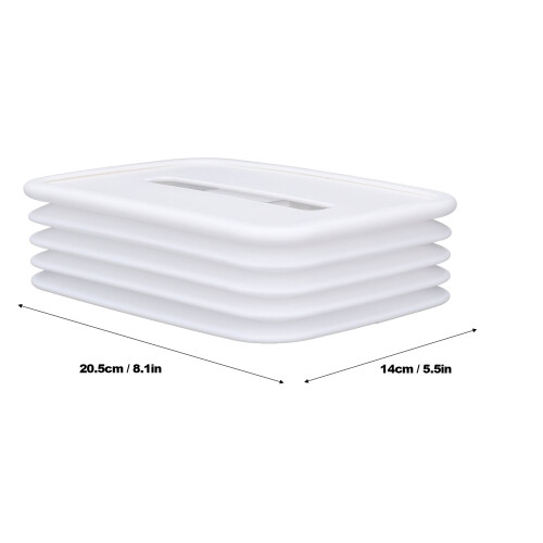 Cache-mouchoirs pliable en silicone blanc 20,5x14cm 1