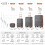 (Grey and Brown) 6-Piece Travel Luggage Set ABS Hard Shell Suitcase 8