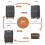 (Black and Brown) 6-Piece Travel Luggage Set ABS Hard Shell Suitcase 5