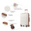 (Cream) 6-Piece Travel Luggage Set ABS Hard Shell Suitcase 16