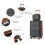 (Black and Brown) 6-Piece Travel Luggage Set ABS Hard Shell Suitcase 8