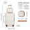 (Cream) 6-Piece Travel Luggage Set ABS Hard Shell Suitcase 5