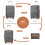 (Grey and Brown) 6-Piece Travel Luggage Set ABS Hard Shell Suitcase 12