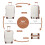 (Cream) 6-Piece Travel Luggage Set ABS Hard Shell Suitcase 15