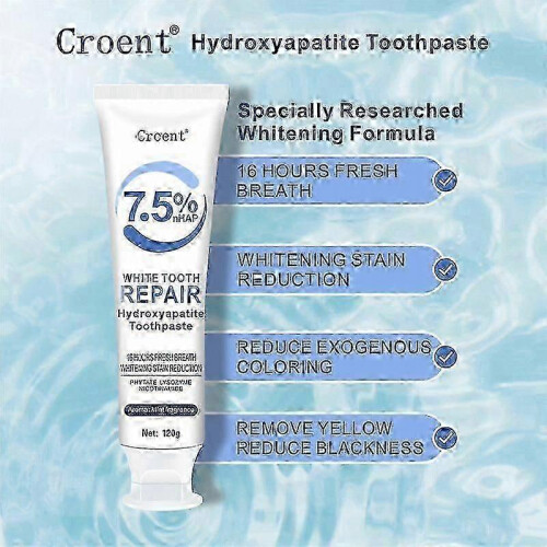 Hydroxyapatite Toothpaste for Advanced Enamel Protection, Gentle and Effective Formula, 7.5% Nano Hydroxyapatite Fluoride-Free Toothpaste for Sensitiv 1