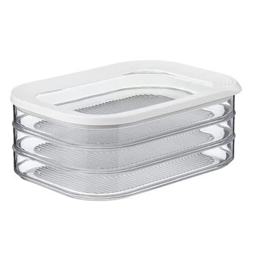 1.6L with 3 Tier Meat Pieces Storage Box Airtight Lid Do'T Dishwasher Safe, Otherwise It Deform, 3Layer Crisper 1