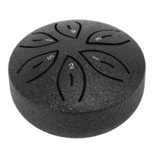 Tambour à langue en acier extérieur de 3 pouces, 6 notes, instrument au son de pluie pour le jardin, noir