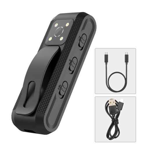 Caméra corporelle mini 1080P, 256 Go, 7,0  2,6  1,2 cm noir 1