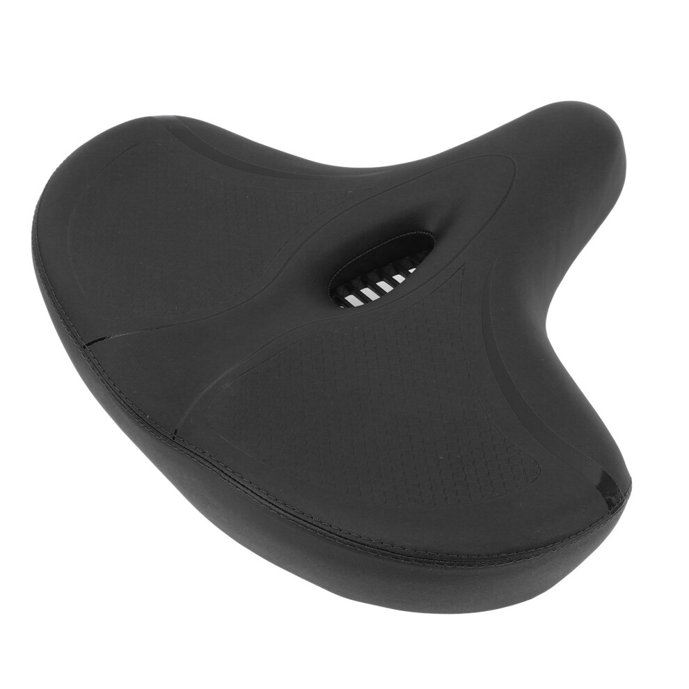 Oversized Memory Foam Bike Saddle, Breathable Dual Shock Absorbing Seat, Black
