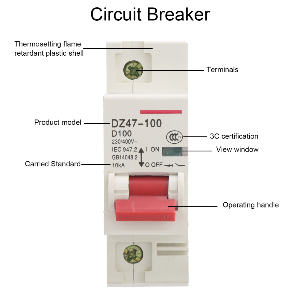 Dz47-100 D80~100A Mini Breaker Safe & Durable With Brass Closure 4621333588513