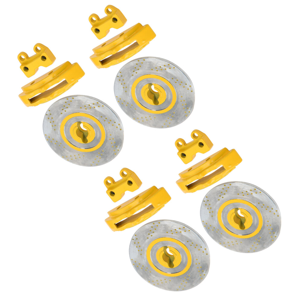 4Pcs Metal Rc Brake Discs Calipers For 1/10 Trx4 Trx6 Cars Yellow 6941333589746
