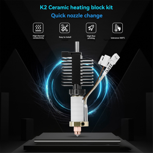 Ceramic Heating Block Kit for K2 Plus Quick-Swap Nozzle 350C High Temperature 3D Printer Accessories K2P 2