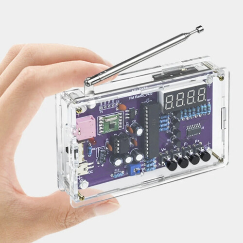 DIY FM Radio Electronic Kit Adjustable Frequency 87-108MHz Digital Display Soldering Project Practice RDA5807S 2