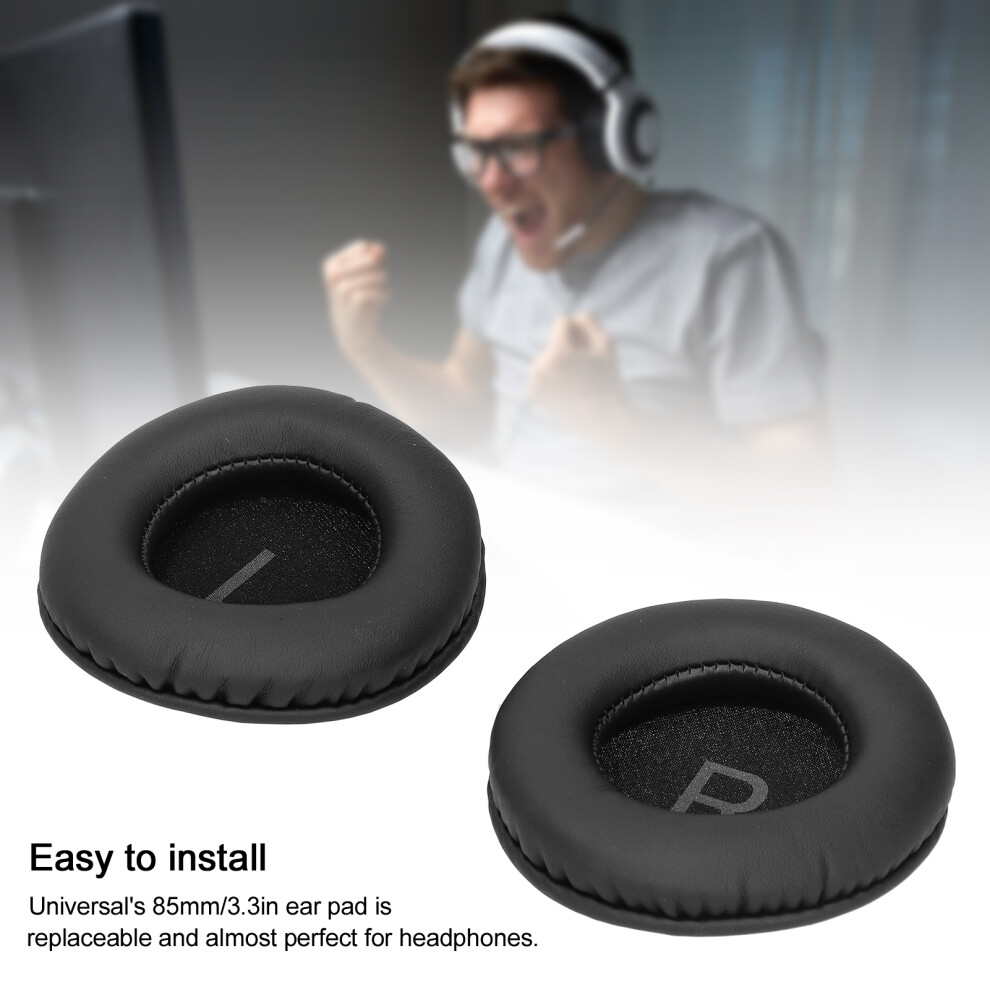 Fyz-206 85Mm Round Ear Pad Replacement For Headphones, Black 7901333592305