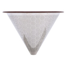 Filtre à café en acier inoxydable pour dripper conique réutilisable, 1 à 3 tasses