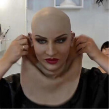 (F)Full Latex Mask For With Neck Full Head Creepy Wrinkle Face Mask Latex Mask Party Props Mask For Face Women