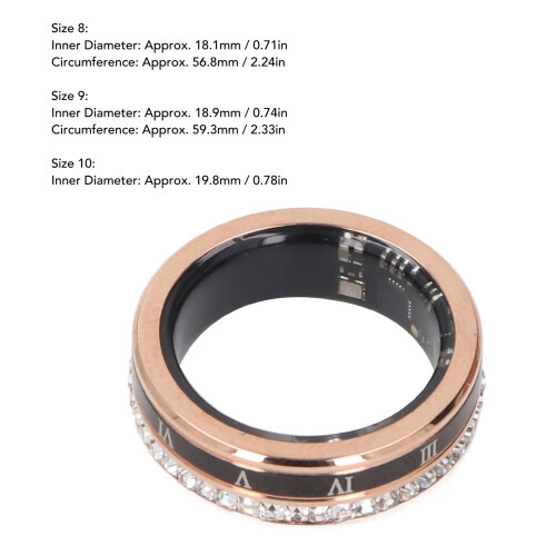 Smart Ring 18 mAh Ti-Stahl Gold Größe 8 18,1 mm ID 1