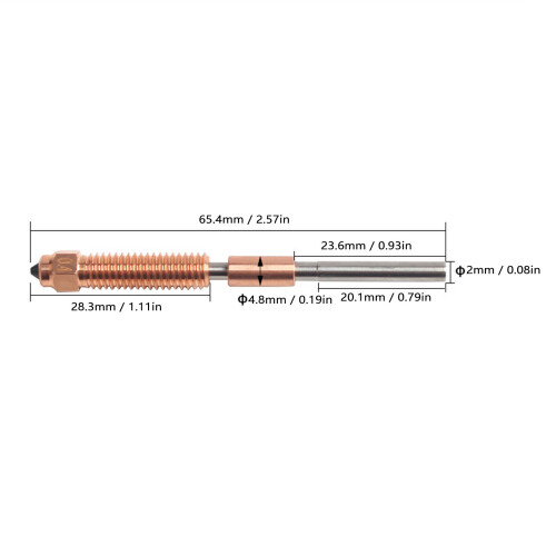 2 pezzi ugello a cambio rapido da 0,4 mm in lega di rame per K1 1