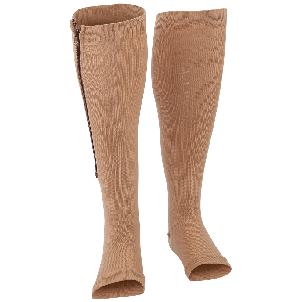 XXL Open Toe Compression Socks with Zipper AntiSlip for Sports & Foot Care