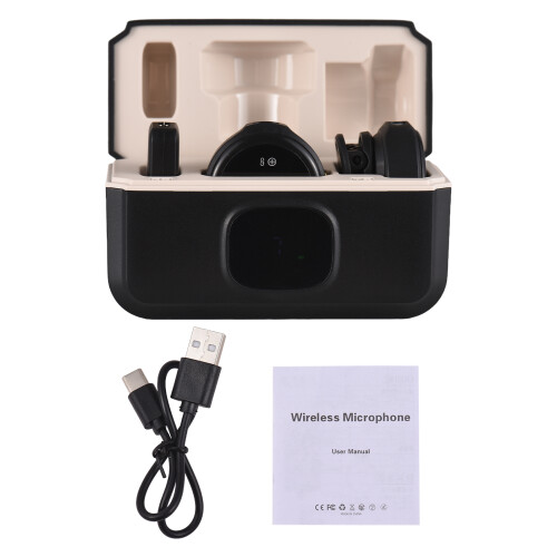 Wireless Dual Lavalier Mic with Rechargeable Case, Type-C, Noise Reduction 1