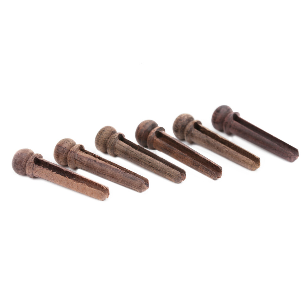Guitar Bridge Pins Rosewood & Metal for Acoustic Guitars 30x7.6mm